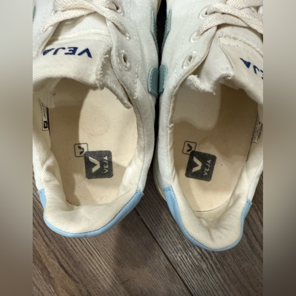 Veja White and Light Blue Sneakers - Picture 6 of 9